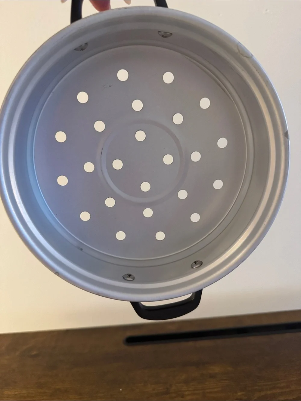Aluminum Steamer Insert with Black Handles - Silver